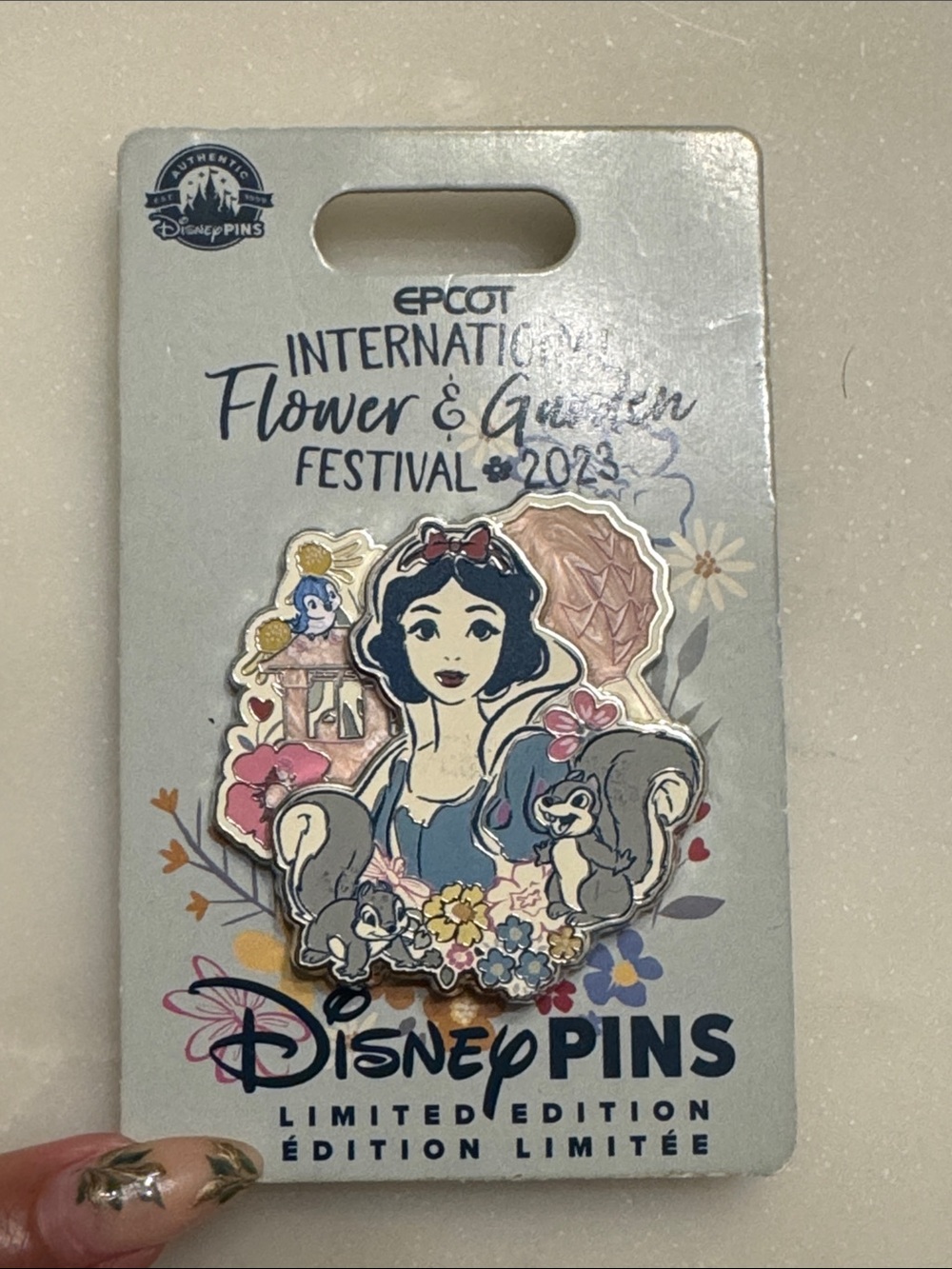 Limited Edition Snow White 2023 Flower and Garden Festival Pin